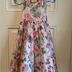 Artisan Pink Floral Cross-Back Party Dress